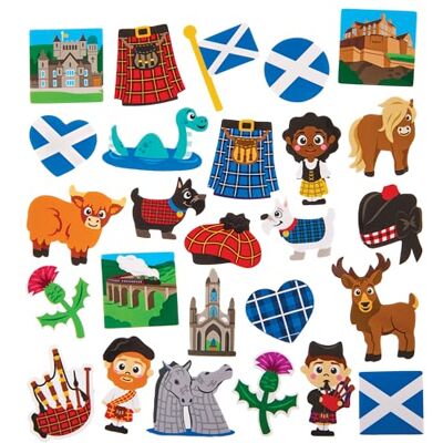 Baker Ross FX991 Schottland Moosgummi Sticker, 150er-Pack, Bastelaufkleber für Karten und kreative Projekte Baker Ross FX991 Schottland Moosgummi Sticker, 150er-Pack, Bastelaufkleber für Karten und kreative Projekte