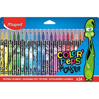 Maped Filzstifte, Fasermaler COLOR'PEPS MONSTER mit mittlerer Spitze x24 Stifte Maped Filzstifte, Fasermaler COLOR'PEPS MONSTER mit mittlerer Spitze x24 Stifte