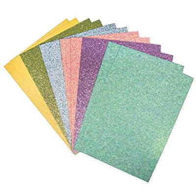 Rayher 67364000 Glitterpapier Mix Pastell, selbstklebend, 12 Blatt, DIN A5, 14,8 x 21 cm, 130g/m2, 6 Farben sortiert, Glitzer-Papier zum Basteln, natur, normal Rayher 67364000 Glitterpapier Mix Pastell, selbstklebend, 12 Blatt, DIN A5, 14,8 x 21 cm, 130g/m2, 6 Farben sortiert, Glitzer-Papier zum Basteln, natur, normal