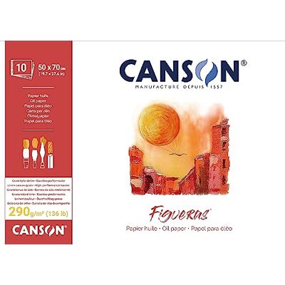 Canson Figuren, Ölpapier, Körnung, Leinenoptik, 290 g/m², geklebte Seite, 50 x 70 cm, Weiß, 10 Blatt Canson Figuren, Ölpapier, Körnung, Leinenoptik, 290 g/m², geklebte Seite, 50 x 70 cm, Weiß, 10 Blatt