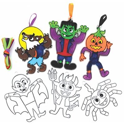 Baker Ross Halloween Sonnenfänger FE775 Dekorationen 10er-Pack, Sonnenfänger für Kinder, zum Dekorieren und Ausstellen, gestalten Sie Ihre eigenen Gartendekorationen Baker Ross Halloween Sonnenfänger FE775 Dekorationen 10er-Pack, Sonnenfänger für Kinder, zum Dekorieren und Ausstellen, gestalten Sie Ihre eigenen Gartendekorationen