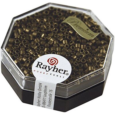 Rayher Delica-Rocailles, Miyuki-Rocailles, metallic, rauchtopas, 2,2 mm ø, Dose 4 g, Perlen zum Auffädeln, Glasperlen klein, 14751563 Rayher Delica-Rocailles, Miyuki-Rocailles, metallic, rauchtopas, 2,2 mm ø, Dose 4 g, Perlen zum Auffädeln, Glasperlen klein, 14751563