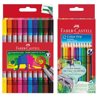 Faber-Castell Stifte Set mit Filzstiften & Buntstiften, 22-teilig Kreativset mit Farb- und Filzstiften für Schule, Freizeit und Hobby Faber-Castell Stifte Set mit Filzstiften & Buntstiften, 22-teilig Kreativset mit Farb- und Filzstiften für Schule, Freizeit und Hobby