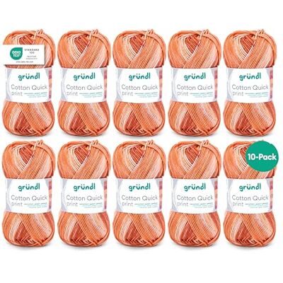 Gründl Wolle Cotton Quick print 10 Knäuel 50 g, kürbis-safran-rost dünne Wolle zum Häkeln mit Farbverlauf Strickgarn Glänzend und hautfreundlich 100 % Baumwolle 50 g / 125 m Gründl Wolle Cotton Quick print 10 Knäuel 50 g, kürbis-safran-rost dünne Wolle zum Häkeln mit Farbverlauf Strickgarn Glänzend und hautfreundlich 100 % Baumwolle 50 g / 125 m
