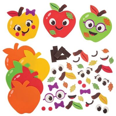 Baker Ross FN306 Apfel-Deko-Set 8er-Pack, Herbstbasteleien für Kinder, Herbstdekorationen Baker Ross FN306 Apfel-Deko-Set 8er-Pack, Herbstbasteleien für Kinder, Herbstdekorationen