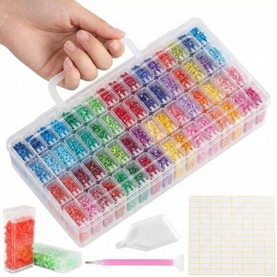 Kiperline Diamond Painting Zubehör Boxen, 64 Stück 5D Diamond Painting Aufbewahrungsbox mit 128 Etiketten für Diamanten, Perlen und anderes DIY-Zubehör. (64 Stück) Kiperline Diamond Painting Zubehör Boxen, 64 Stück 5D Diamond Painting Aufbewahrungsbox mit 128 Etiketten für Diamanten, Perlen und anderes DIY-Zubehör. (64 Stück)