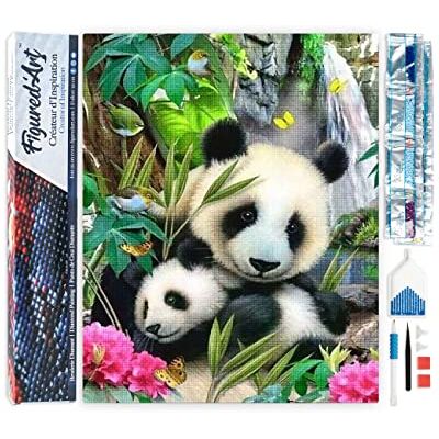 ART Diamond Painting Diamant-Stickerei, 40 x 50 cm, vollständig gerollte Leinwand, mit Strass, quadratischen Perlen – Panda-Familie – Komplettset Tiere 5D DIY Aktivität Handarbeit Freizeit ART Diamond Painting Diamant-Stickerei, 40 x 50 cm, vollständig gerollte Leinwand, mit Strass, quadratischen Perlen – Panda-Familie – Komplettset Tiere 5D DIY Aktivität Handarbeit Freizeit