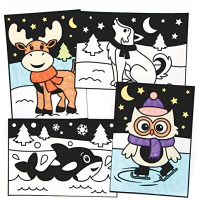 Baker Ross FC262 Arctic Pals Ausmalbilder, Dekorationen, Filz Bastelbilder zum Selbermachen, Bastelset für Kinder zum Dekorieren und Präsentieren, 12 Stück Baker Ross FC262 Arctic Pals Ausmalbilder, Dekorationen, Filz Bastelbilder zum Selbermachen, Bastelset für Kinder zum Dekorieren und Präsentieren, 12 Stück