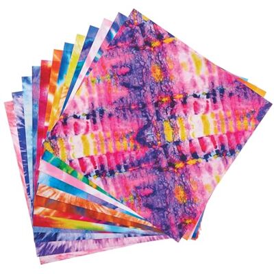 Baker Ross FN269 Tie Dye bedrucktes Papier Packung mit 48 Stück, bedrucktes Papier für Bastelarbeiten, Scrapbooking, Dekorationen, gemustertes Papier Baker Ross FN269 Tie Dye bedrucktes Papier Packung mit 48 Stück, bedrucktes Papier für Bastelarbeiten, Scrapbooking, Dekorationen, gemustertes Papier