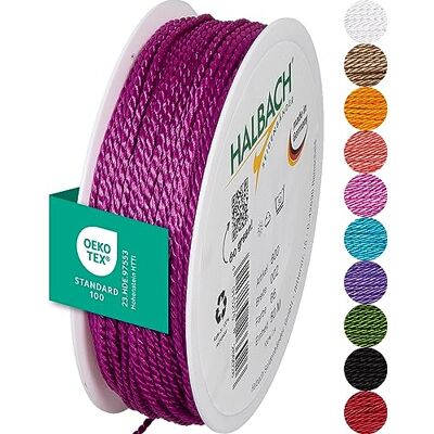 Halbach Seidenbänder Premium Kordel (pink) Breite 2mm Länge 50m Made in Germany & Öko-Tex Zertifiziert glänzende Satinkordel aus Acetat Halbach Seidenbänder Premium Kordel (pink) Breite 2mm Länge 50m Made in Germany & Öko-Tex Zertifiziert glänzende Satinkordel aus Acetat