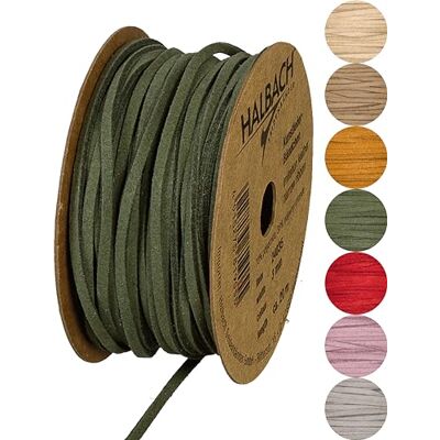 Halbach Seidenbänder veganes Lederband Breite 3mm Länge 20m Kunst Lederschnur zur Herstellung von Armbändern 100% veganes Lederimitat Band für DIY Handwerk, Farbe: grün Halbach Seidenbänder veganes Lederband Breite 3mm Länge 20m Kunst Lederschnur zur Herstellung von Armbändern 100% veganes Lederimitat Band für DIY Handwerk, Farbe: grün