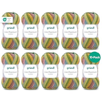 Gründl Wolle Lisa Premium color Garn zum Stricken mit Farbverlauf Strickgarn Häkelgarn Weich und hautfreundlich 100% Polyacryl 10 Knäuel 50 g / 133 m -Nadelstärke 3,5-4,5 grasgrün-senf Gründl Wolle Lisa Premium color Garn zum Stricken mit Farbverlauf Strickgarn Häkelgarn Weich und hautfreundlich 100% Polyacryl 10 Knäuel 50 g / 133 m -Nadelstärke 3,5-4,5 grasgrün-senf