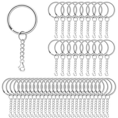 AiQInu 100 Stück 25mm Schlüsselanhänger mit Kette, Schlüsselringe mit Spaltringe, Schlüsselring Set für Schlüssel Handwerk DIY, Schmuckherstellung Silber AiQInu 100 Stück 25mm Schlüsselanhänger mit Kette, Schlüsselringe mit Spaltringe, Schlüsselring Set für Schlüssel Handwerk DIY, Schmuckherstellung Silber