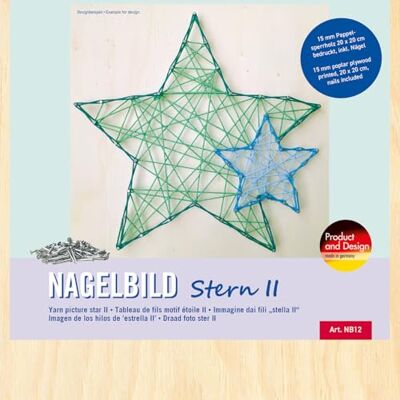Pebaro NB12 Nagelbild Kreativ Set, Bastelset, Fadenbild, Fadenspannbild, String Art, mit vorgedrucktem Motiv Stern II, inkl. Nägel, Basteln mit Holz, kreative Geschenkidee, Dekoartikel, 20 x 20 cm Pebaro NB12 Nagelbild Kreativ Set, Bastelset, Fadenbild, Fadenspannbild, String Art, mit vorgedrucktem Motiv Stern II, inkl. Nägel, Basteln mit Holz, kreative Geschenkidee, Dekoartikel, 20 x 20 cm