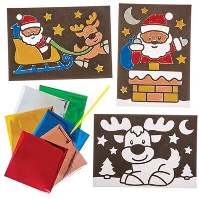 Baker Ross FN314 Weihnachten Scenes Folie Kunst Bilder 10er-Pack, Weihnachtsbasteleien für Kinder, Weihnachtsunterhaltung für Kinder Baker Ross FN314 Weihnachten Scenes Folie Kunst Bilder 10er-Pack, Weihnachtsbasteleien für Kinder, Weihnachtsunterhaltung für Kinder