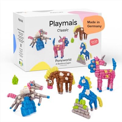 Playmais Classic Ponyworld 800 Teile Bastelset natürliches Spielzeug inkl. Schwämmchen, Bastelmesser, 4 Motiv-Vorlagen vegan, verantwortungsvoll & sicher ab 5 Jahren Playmais Classic Ponyworld 800 Teile Bastelset natürliches Spielzeug inkl. Schwämmchen, Bastelmesser, 4 Motiv-Vorlagen vegan, verantwortungsvoll & sicher ab 5 Jahren