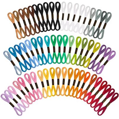 VynyQoo 8m(6 Stränge) Perlgarn zum Sticken, 60 Stück 52 Farben Stickgarn, Armband Knüpfen Garn Für Freundschaftsbänder, Vielseitige DIY- und Nähideen – geeignet für Anfänger und Erwachsene VynyQoo 8m(6 Stränge) Perlgarn zum Sticken, 60 Stück 52 Farben Stickgarn, Armband Knüpfen Garn Für Freundschaftsbänder, Vielseitige DIY- und Nähideen – geeignet für Anfänger und Erwachsene