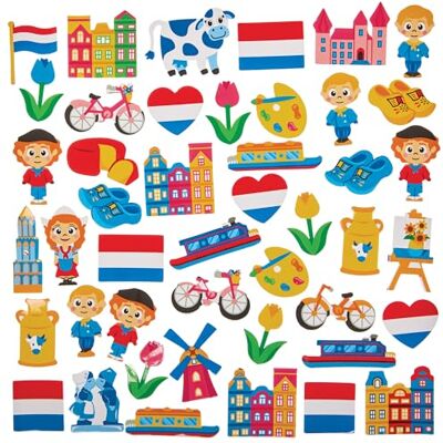 Baker Ross FN009 Niederlande Schaumstoffaufkleber Packung mit 150, niederländische Aufkleber für Kinder Basteln und Karten Baker Ross FN009 Niederlande Schaumstoffaufkleber Packung mit 150, niederländische Aufkleber für Kinder Basteln und Karten