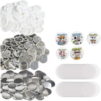 VEVOR Buttonmaschine Knopfmachermaschine Zubehör Badge Punch Press 58 mm, DIY Badge Press Machine Ersatzteile 500 STK. Abzeichenpressmaschine, Metall + Kunststoff / 250 + 250 STK. mit Metalldeckel VEVOR Buttonmaschine Knopfmachermaschine Zubehör Badge Punch Press 58 mm, DIY Badge Press Machine Ersatzteile 500 STK. Abzeichenpressmaschine, Metall + Kunststoff / 250 + 250 STK. mit Metalldeckel