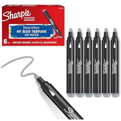 Sharpie Creative Marker Acryl-Farbstifte Wasserbasierte Farbmarker mit Rundspitze Bastel- & Künstlerbedarf Kühl Grau 6 Stück Sharpie Creative Marker Acryl-Farbstifte Wasserbasierte Farbmarker mit Rundspitze Bastel- & Künstlerbedarf Kühl Grau 6 Stück
