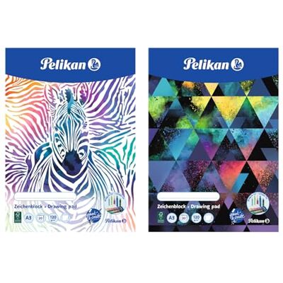 Pelikan Zeichenblock A3, 20 Blatt weißes Papier 120 g/m², 1 Stück (2 Motive sortiert keine Auswahl möglich) Pelikan Zeichenblock A3, 20 Blatt weißes Papier 120 g/m², 1 Stück (2 Motive sortiert keine Auswahl möglich)