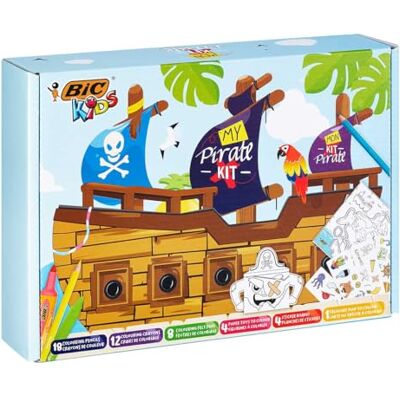 BIC Kids Stifte Set: 18 Buntstifte, 8 Filzstifte, 12 Malkreiden, Sticker und Ausmalfiguren, My Pirate Kit BIC Kids Stifte Set: 18 Buntstifte, 8 Filzstifte, 12 Malkreiden, Sticker und Ausmalfiguren, My Pirate Kit