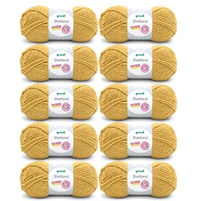 Gründl Wolle Shetland Winterwolle 10 Knäuel 100 g, curry Dicke Wolle zum Häkeln und Stricken Weich und wärmend 80 % Polyacryl, 20 % Wolle 100 g / 170 m Nadelstärke 7-8 Gründl Wolle Shetland Winterwolle 10 Knäuel 100 g, curry Dicke Wolle zum Häkeln und Stricken Weich und wärmend 80 % Polyacryl, 20 % Wolle 100 g / 170 m Nadelstärke 7-8