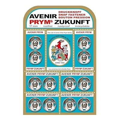 Prym 341220 Annäh-Druckknöpfe MS 17 mm silberfarbig, silber Prym 341220 Annäh-Druckknöpfe MS 17 mm silberfarbig, silber