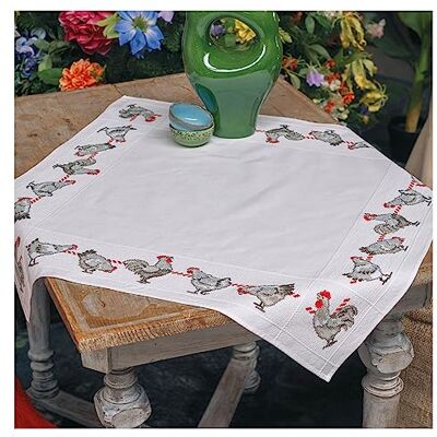 Vervaco Stickpackung Tischdecke Zählmusterpackung Kreuzstich Hühner Stickdecken zum Selbersticken Bastelset Handwerker Kreativ Set für Erwachsene 80 x 80 cm Kreatives Geschenk Vervaco Stickpackung Tischdecke Zählmusterpackung Kreuzstich Hühner Stickdecken zum Selbersticken Bastelset Handwerker Kreativ Set für Erwachsene 80 x 80 cm Kreatives Geschenk