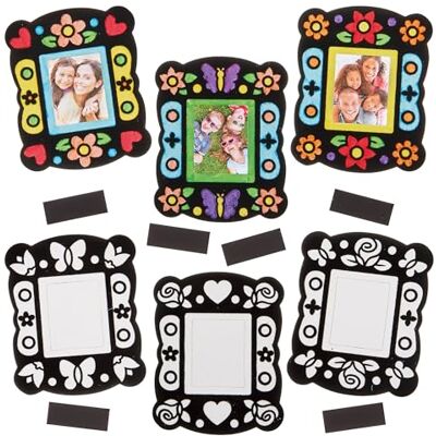 Baker Ross FN401 Fuzzy Art Fotorahmenmagnete zum Ausmalen 12er-Pack, Samtmalerei für Kinder, Kühlschrankmagnete zum Basteln und Malen Baker Ross FN401 Fuzzy Art Fotorahmenmagnete zum Ausmalen 12er-Pack, Samtmalerei für Kinder, Kühlschrankmagnete zum Basteln und Malen