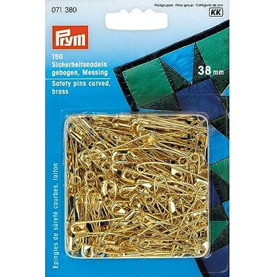 Prym 071 380 Sicherheitsnadeln MS 2 gebogen 38 mm, 150 Stück, Messing, Edelstahloptik Prym 071 380 Sicherheitsnadeln MS 2 gebogen 38 mm, 150 Stück, Messing, Edelstahloptik
