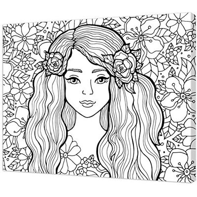 Pintcolor 7173.0 Keilrahmen mit Leinwand Bedruckt zum Ausmalen, Tannenholz/Baumwolle, Weiß/Schwarz, 50 x 40 x 3.5 cm Pintcolor 7173.0 Keilrahmen mit Leinwand Bedruckt zum Ausmalen, Tannenholz/Baumwolle, Weiß/Schwarz, 50 x 40 x 3.5 cm