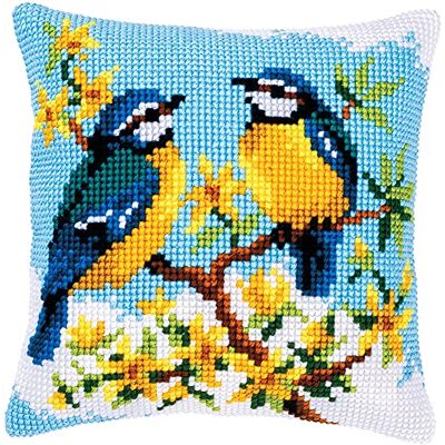 Vervaco Kreuzstich Stickpackungen Kissen Stickerei Set Anfänger Vorgedruckt Blaumeisen DIY Set Kreativ Set Für Erwachsene Dekoratives Kissen ca. 40 x 40 cm Bastelset Handwerker Haus Dekoration Vervaco Kreuzstich Stickpackungen Kissen Stickerei Set Anfänger Vorgedruckt Blaumeisen DIY Set Kreativ Set Für Erwachsene Dekoratives Kissen ca. 40 x 40 cm Bastelset Handwerker Haus Dekoration