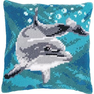 Vervaco Kreuzstich Stickpackungen Kissen Stickerei Set Anfänger Vorgedruckt Delphin DIY Set Kreativ Set Für Erwachsene Dekoratives Kissen ca. 40 x 40 cm Bastelset Handwerker Haus Dekoration Vervaco Kreuzstich Stickpackungen Kissen Stickerei Set Anfänger Vorgedruckt Delphin DIY Set Kreativ Set Für Erwachsene Dekoratives Kissen ca. 40 x 40 cm Bastelset Handwerker Haus Dekoration