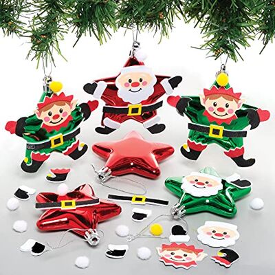 Baker Ross FE976 Weihnachtsstern Dekoration Bastelset Packung mit 6, Bastelt Eure Eigenen Weihnachtsdekorationen, Kugel Dekorationen für Kinder zum Basteln und Aufhängen Baker Ross FE976 Weihnachtsstern Dekoration Bastelset Packung mit 6, Bastelt Eure Eigenen Weihnachtsdekorationen, Kugel Dekorationen für Kinder zum Basteln und Aufhängen
