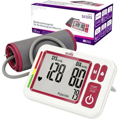 scala SC 6750 digitales Oberarm Blutdruckmessgerät mit extra großem Display + Klappständer (SC 6750A), rot scala SC 6750 digitales Oberarm Blutdruckmessgerät mit extra großem Display + Klappständer (SC 6750A), rot