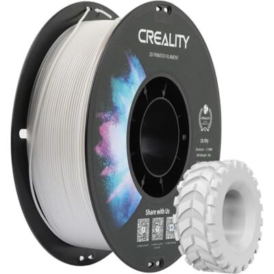 Creality TPU Filament 1.75mm, 3D Druck Filament, hohe Elastizität, weiches Klebematerial, elastisch, 1kg Weiß Creality TPU Filament 1.75mm, 3D Druck Filament, hohe Elastizität, weiches Klebematerial, elastisch, 1kg Weiß