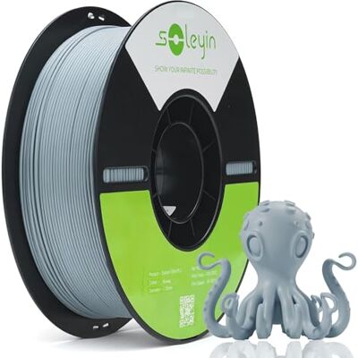 Creality Soleyin Ultra PLA Filament 1,75mm, 3D Druckerfilament 1kg, Hochgeschwindigkeit 30-300 mm/s, ±0,02 mm Präzision, für Ender K1 K2 Serie FDM 3D Drucker, Grau Creality Soleyin Ultra PLA Filament 1,75mm, 3D Druckerfilament 1kg, Hochgeschwindigkeit 30-300 mm/s, ±0,02 mm Präzision, für Ender K1 K2 Serie FDM 3D Drucker, Grau