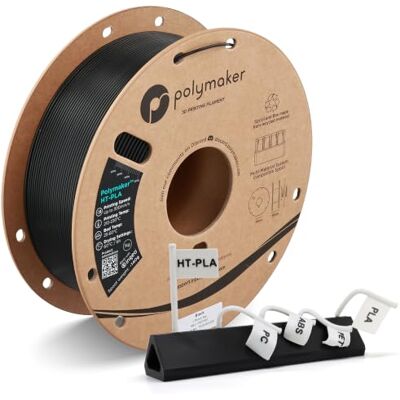Polymaker HT-PLA Hochtemperatur-PLA-Filament für 3D-Druck, hitzebeständig bis 130 °C, einfach zu drucken, funktioniert mit den meisten FDM-Druckern, 1 kg Spule, Schwarz Polymaker HT-PLA Hochtemperatur-PLA-Filament für 3D-Druck, hitzebeständig bis 130 °C, einfach zu drucken, funktioniert mit den meisten FDM-Druckern, 1 kg Spule, Schwarz