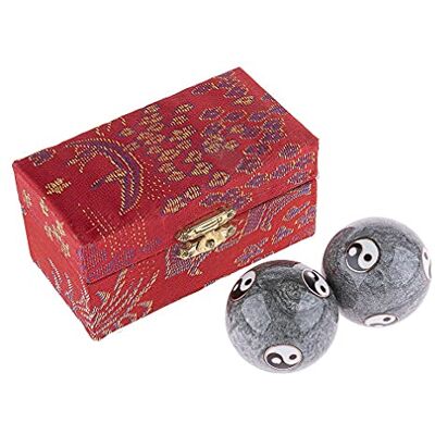 lachineuse Yin Yang Qi Gong Kugeln Set Chinesische Anti-Stress Emaille Kugeln ⌀ 40 mm Gesundheitsbälle Zen Entspannung Geschenkset Asiatischer Japan China Artikel Rot & Grau lachineuse Yin Yang Qi Gong Kugeln Set Chinesische Anti-Stress Emaille Kugeln ⌀ 40 mm Gesundheitsbälle Zen Entspannung Geschenkset Asiatischer Japan China Artikel Rot & Grau