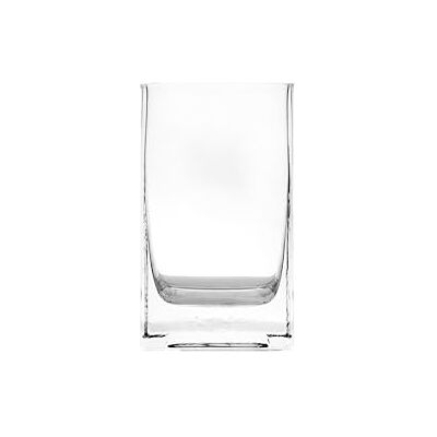 Cereria Di Giorgio Vase mit quadratischem Querschnitt aus transparentem Glas Maße 8 x 8 x 14 cm Cereria Di Giorgio Vase mit quadratischem Querschnitt aus transparentem Glas Maße 8 x 8 x 14 cm