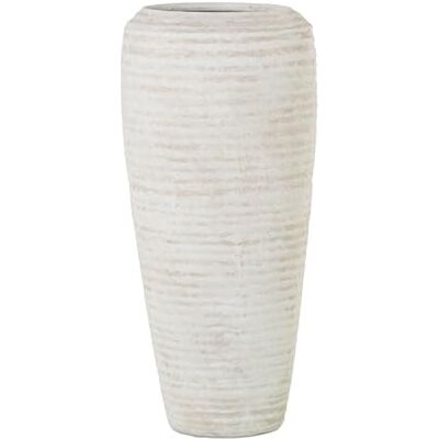 DRW Bodenvase aus Keramik, Beige, Sand, gewellt, 30 x 30 x 60 cm DRW Bodenvase aus Keramik, Beige, Sand, gewellt, 30 x 30 x 60 cm