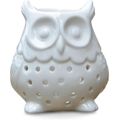 ZEN ARÔME Duftbrenner Brenner Fondant Duftwachs Diffusor für ätherische Öle und Düfte Kerzenhalter Windlicht Keramik Weiß Glücksbringer, H 12 cm -Eule Zen'Arôme ZEN ARÔME Duftbrenner Brenner Fondant Duftwachs Diffusor für ätherische Öle und Düfte Kerzenhalter Windlicht Keramik Weiß Glücksbringer, H 12 cm -Eule Zen'Arôme
