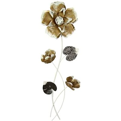 I.GE.A. Gold Metallbild - Blumen - 22x70x4 cm - Modern Vintage Dekoration I.GE.A. Gold Metallbild - Blumen - 22x70x4 cm - Modern Vintage Dekoration