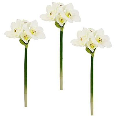 Flair Flower Kunst-Stielblume Amaryllis künstlich naturgetreue Blüte Seidenblume Textilblumen Hochzeitsdekoration Gefälschte Blumen Zweig Tischdeko Winterdeko Floristik, Weiß, 65x18x12 cm, 021113W Flair Flower Kunst-Stielblume Amaryllis künstlich naturgetreue Blüte Seidenblume Textilblumen Hochzeitsdekoration Gefälschte Blumen Zweig Tischdeko Winterdeko Floristik, Weiß, 65x18x12 cm, 021113W