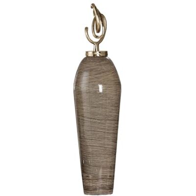 GILDE Deko Objekt Skulptur XXL Stripes aus Metall mit emaillierter Oberfläche Accessoire Dekoration Wohnzimmer Geschenk für Frauen Braun Höhe 66 cm GILDE Deko Objekt Skulptur XXL Stripes aus Metall mit emaillierter Oberfläche Accessoire Dekoration Wohnzimmer Geschenk für Frauen Braun Höhe 66 cm