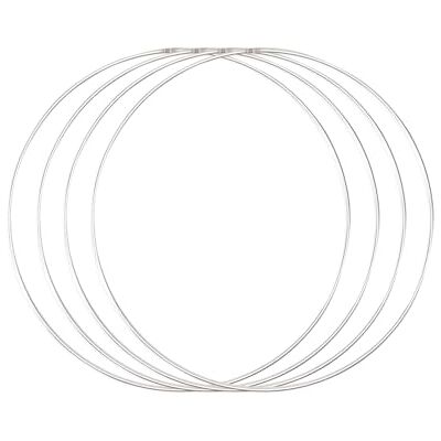 Creative Metallringe 30 cm x 3 mm Kreis zum Basteln 4 Stück Drahtkreis Silber und Deko Kranz aus Metall für TrockenblumenKranz, Makramee, Traumfänger, Mobile Basteln und Wanddeko Creative Metallringe 30 cm x 3 mm Kreis zum Basteln 4 Stück Drahtkreis Silber und Deko Kranz aus Metall für TrockenblumenKranz, Makramee, Traumfänger, Mobile Basteln und Wanddeko