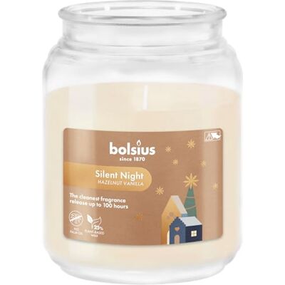 bolsius Silent Night Duftkerze Brenndauer von 100 Stunden Natürliche Extrakte – Enthält Veganes Wachs – Ohne Palmöl bolsius Silent Night Duftkerze Brenndauer von 100 Stunden Natürliche Extrakte – Enthält Veganes Wachs – Ohne Palmöl