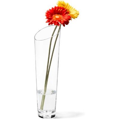 LEONARDO HOME Leonardo Dynamic Vase, hohe schmale Bodenvase für Blumen oder Deko aus Klarglas, mit abgeschrägter Öffnung, 40 x 12,5 x 12,5 cm, 1,2 kg, 2,4 l, 012305 LEONARDO HOME Leonardo Dynamic Vase, hohe schmale Bodenvase für Blumen oder Deko aus Klarglas, mit abgeschrägter Öffnung, 40 x 12,5 x 12,5 cm, 1,2 kg, 2,4 l, 012305