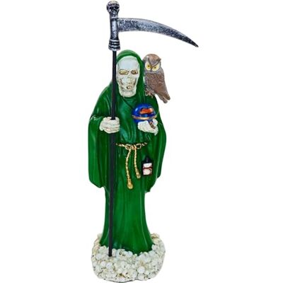 DRW Figur Santa Muerte aus Kunstharz, handbemalt, 20 cm (grün) DRW Figur Santa Muerte aus Kunstharz, handbemalt, 20 cm (grün)